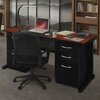 Fusion Pedestal Desk, 30 D, 66 W, 29 H, Cherry, Wood|Metal MDP6630CH